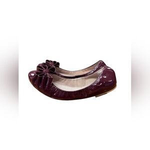Bloch NWT Ballet Shoes Burgundy Leather Bow Toe Tip Size 36 1/2